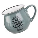 Kubek ceramiczny z uchem do kawy herbaty szary 320 ml Kubek ceramiczny z uchem do kawy herbaty szary 320 ml