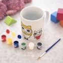 Kubek do malowania z farbkami porcelanowy sowa 330 ml