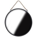 Lustro okrągłe na sznurku pasku czarne loft 41 cm Lustro okrągłe na sznurku pasku czarne loft 41 cm
