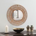 Lustro plecione w ramie z szarego papieru okrągłe boho 45 cm Lustro plecione w ramie z szarego papieru okrągłe boho 45 cm