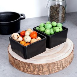 Miseczki miski do dipów na przekąski ceramiczna czarna zestaw 2 szt.