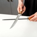 Ostrzałka stalka stalowa do ostrzenia noży z drewnianym uchwytem