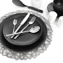 Podkładka pod talerz sztućce okrągła / mata kuchenna papierowa szara 35 cm