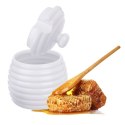 Pojemnik porcelanowy na miód do miodu z pokrywką i łyżeczką 340 ml