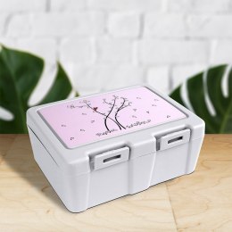 Pojemnik śniadaniowy z przegrodą i sztućcami / lunchbox śniadaniówka serce 1 l
