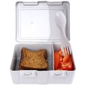 Pojemnik śniadaniowy z przegrodą i sztućcami / lunchbox śniadaniówka serce 1 l