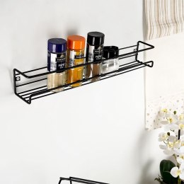 Półka ścienna na przyprawy metalowa czarna loft 40x6,5x6,5 cm
