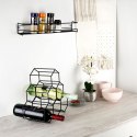 Półka ścienna na przyprawy metalowa czarna loft 40x6,5x6,5 cm