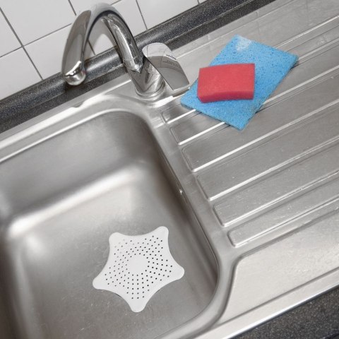 Sitko do zlewu z przyssawkami białe16 cm