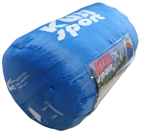 Śpiwór Turystyczny Kempingowy Ciepły Lekki Kołdra Zagłówek KUBISPORT 220x75 cm