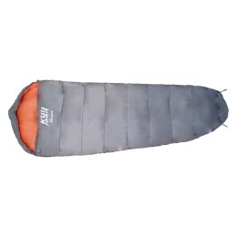 Śpiwór Turystyczny Kempingowy Lekki Mumia Solidny Szary KUBISPORT 210 cm