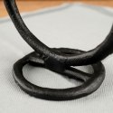 Świecznik na długą świeczkę aluminiowy czarny 15 cm