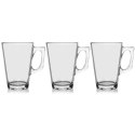 Szklanka z uchem do kawy herbaty napojów komplet szklanek zestaw 250 ml 3 sztuki