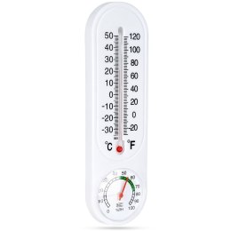 Termometr z higrometrem zewnętrzny wewnętrzny biały 23 cm