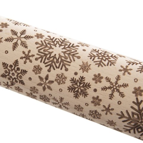 WAŁEK DO CIASTA DEKORACYJNY DREWNIANY OBROTOWY