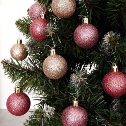 Bombki choinkowe nietłukące różowe zestaw 9 szt. 4 cm