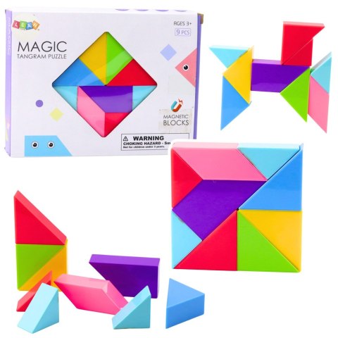 Klocki Magnetyczne Tangram Kolorowa Układanka Naklejki 9 el. Klocki Magnetyczne Tangram Kolorowa Układanka Naklejki 9 el.