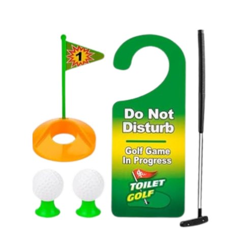Zestaw Gra Zręcznościowa Golf Toaletowy Mata Kij Piłki Zawieszka Na Drzwi Zestaw Gra Zręcznościowa Golf Toaletowy Mata Kij Piłki Zawieszka Na Drzwi