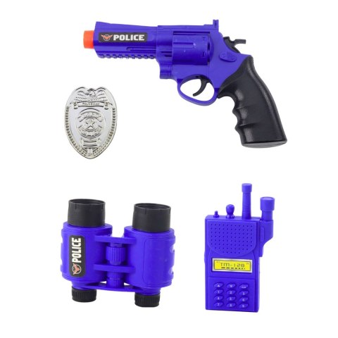 Zestaw Policyjny Dla Dzieci Kask Pistolet Kajdanki Akcesoria 9 el. Zestaw Policyjny Dla Dzieci Kask Pistolet Kajdanki Akcesoria 9 el.