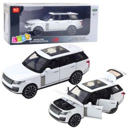 Auto Range Rover Metalowe Suv Białe 1:32 Światła Dźwięki