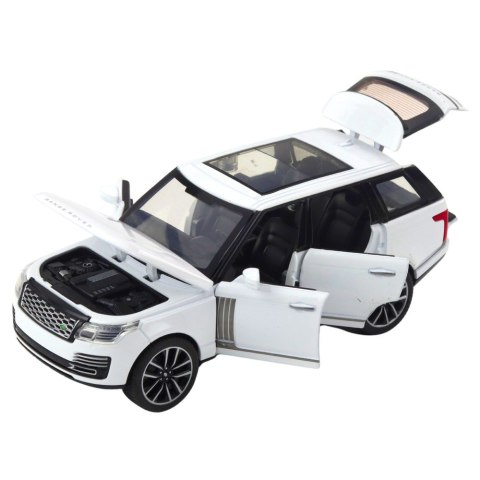 Auto Range Rover Metalowe Suv Białe 1:32 Światła Dźwięki Auto Range Rover Metalowe Suv Białe 1:32 Światła Dźwięki