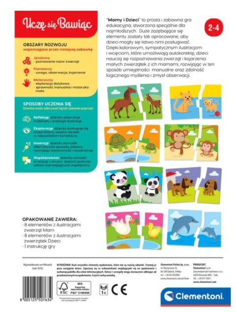 Gra edukacyjna Puzzle Mamy i Dzieci Język Polski Zwierzęta Uczę się Bawiąc Clementoni 50763 Gra edukacyjna Puzzle Mamy i Dzieci Język Polski Zwierzęta Uczę się Bawiąc Clementoni 50763