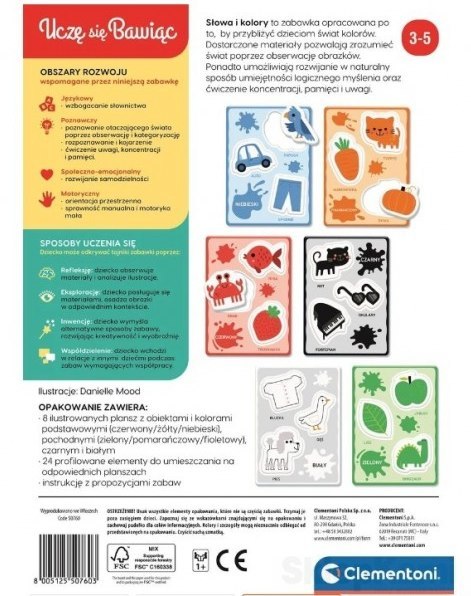 Gra edukacyjna Słowa i Kolory Uczę się Bawiąc Język Polski Clementoni 50760 Gra edukacyjna Słowa i Kolory Uczę się Bawiąc Język Polski Clementoni 50760