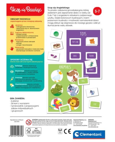 Gra edukacyjna Uczę Się Angielskiego Uczę się Bawiąc Język Polski Clementoni 50769 Gra edukacyjna Uczę Się Angielskiego Uczę się Bawiąc Język Polski Clementoni 50769