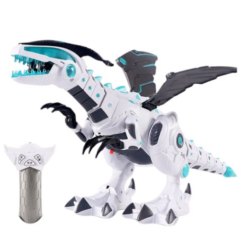 Zdalnie Sterowany Robot RC Dinozaur Światła Dźwięki Biały Zdalnie Sterowany Robot RC Dinozaur Światła Dźwięki Biały