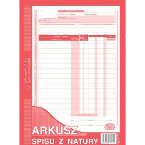ARKUSZ SPISU Z NATURY A4 (O+1K) ARKUSZ SPISU Z NATURY A4 (O+1K)