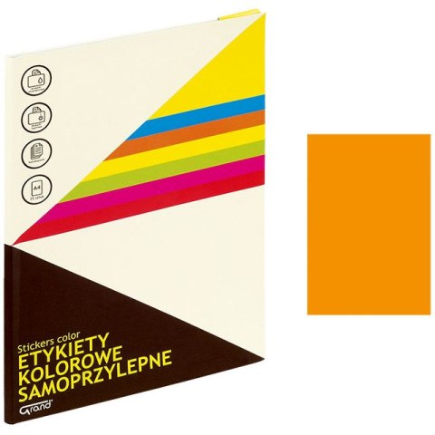 ETYKIETY A4 GRAND 210mm*297mm POMARAŃCZOWE (25)