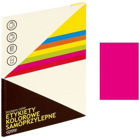 ETYKIETY A4 GRAND 210mm*297mm RÓŻOWE (25)