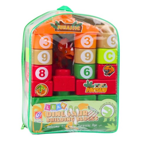 Klocki Konstrukcyjne Edukacyjne W Plecaku Dinozaury Cyfry Litery 26 el. Klocki Konstrukcyjne Edukacyjne W Plecaku Dinozaury Cyfry Litery 26 el.
