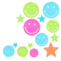 Naklejki Fluorescencyjne Świecące Na Ścianę Buźki Gwiazdki Kolorowe 10 el.