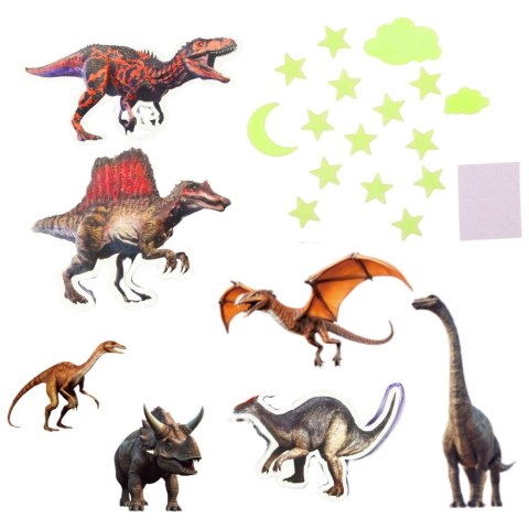 Naklejki Fluorescencyjne Świecące Na Ścianę Dinozaury Gwiazdki Naklejki Fluorescencyjne Świecące Na Ścianę Dinozaury Gwiazdki