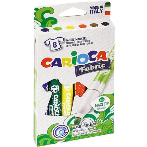 FLAMASTRY DO TKANIN CARIOCA 6 KOLORÓW FLAMASTRY DO TKANIN CARIOCA 6 KOLORÓW