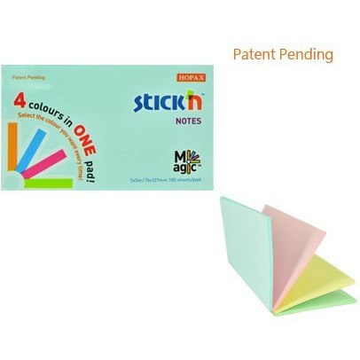 KARTECZKI STICK'N 76*127mm 4 KOLORY PASTEL (100)