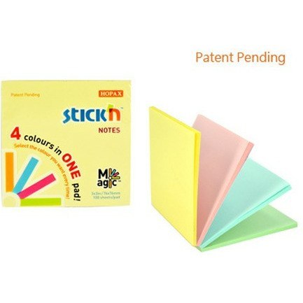KARTECZKI STICK'N 76*76mm 4 KOLORY PASTEL (100)