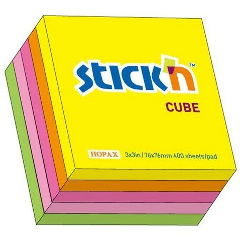 KARTECZKI STICK'N 76*76mm 5 KOLORÓW NEON (400) KARTECZKI STICK'N 76*76mm 5 KOLORÓW NEON (400)