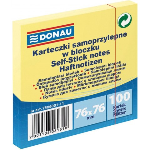 Karteczki Donau 76x76mm żółte (100) Karteczki Donau 76x76mm żółte (100)