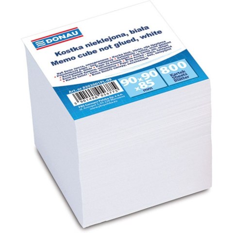 Kostka papierowa Donau 90x90x90mm nieklejona biała Kostka papierowa Donau 90x90x90mm nieklejona biała
