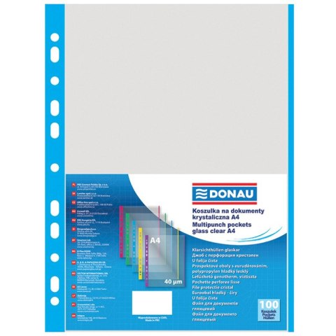Koszulki Donau A4/40µm (brzeg niebieski) groszkowe (100) Koszulki Donau A4/40µm (brzeg niebieski) groszkowe (100)