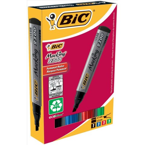 Markery permanentne BiC Marking 2300 4 kolory Markery permanentne BiC Marking 2300 4 kolory
