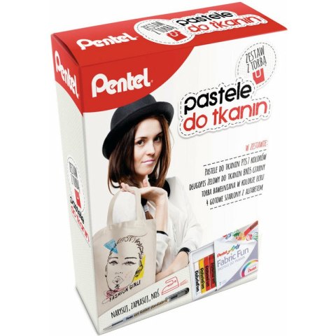 PASTELE DO TKANIN PENTEL 7 KOLORÓW + TORBA PASTELE DO TKANIN PENTEL 7 KOLORÓW + TORBA