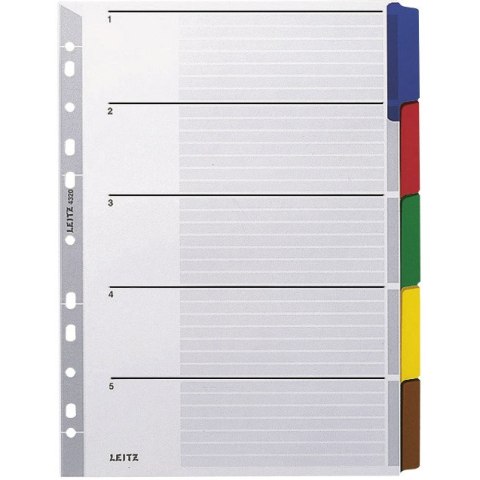 PRZEKŁADKI KARTONOWE LEITZ A4 5 KOLORÓW