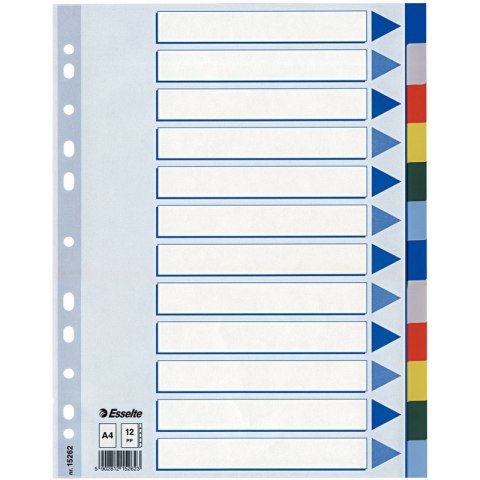PRZEKŁADKI PP ESSELTE A4 INDEX 12 KOLORÓW PRZEKŁADKI PP ESSELTE A4 INDEX 12 KOLORÓW