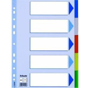 PRZEKŁADKI PP ESSELTE A4 INDEX 5 KOLORÓW PRZEKŁADKI PP ESSELTE A4 INDEX 5 KOLORÓW