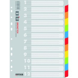 Przekładki kartonowe Office Products A4 12 kolorów