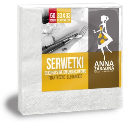 SERWETKI 33x33cm 2 WARSTWOWE BIAŁE (50) SERWETKI 33x33cm 2 WARSTWOWE BIAŁE (50)