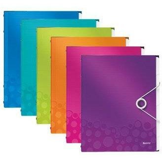 Teczka PP z gumką Leitz Wow A4 12 przekładek fioletowa Teczka PP z gumką Leitz Wow A4 12 przekładek fioletowa